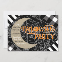 Svart & Vit Spindelnätslappteknik Halloweenfest