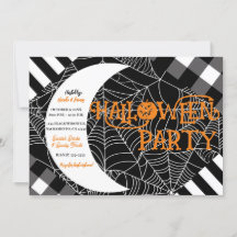 Svart & Vit Spindelnätslappteknik Halloweenfest