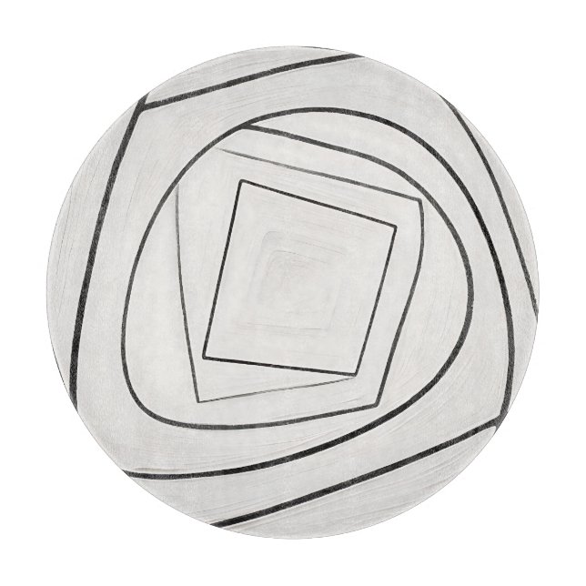 Svart Vit Spiral Kvadrat Abstrakt (Framsidan)