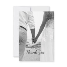 Svart-vit strandbröllop tack