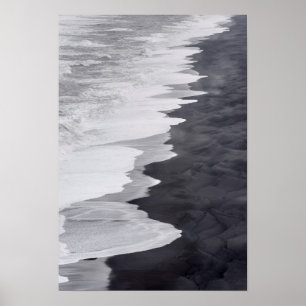 Svart-vit strandutsikt poster