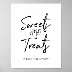 Svart & Vit Sweets & Treats Partysköld Poster