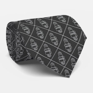 Svart & Vit Tändstiftsrutnät Slips