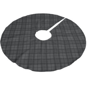 Svart vit tartan Julplatta vintertid helgdag Julgransmatta Borstad Polyester