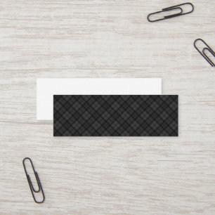 Svart vit tartan, vintertid, mönster mini visitkort