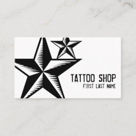 Svart, vit tatueringskylt, stjärnsymbol, anpassnin visitkort
