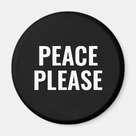 Svart vit text, minimalistisk anti-krig magnet