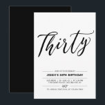 Svart & Vit Thirty Minimal 30-årsfest Inbjudningar<br><div class="desc">Fira din speciella dag med denna enkla minimala inbjudan till 30-årsfest. Designen har en stilren typsnittsstil "Thirty" med en svart & vit färgkombination. Fler födelsedagsinbjudningar och festtillbehör för vuxna finns tillgängliga i min butik BaraBomDesign.</div>