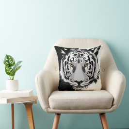 Svart Vit Tiger Kudde