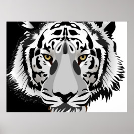 Svart Vit Tiger  Poster