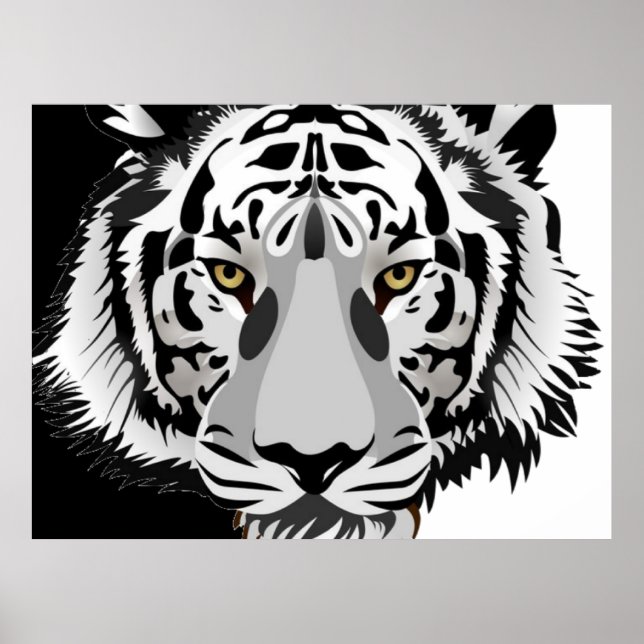 Svart Vit Tiger  Poster (Framsidan)