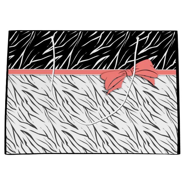 Svart vit tiger, rand rosa (Framsidan)