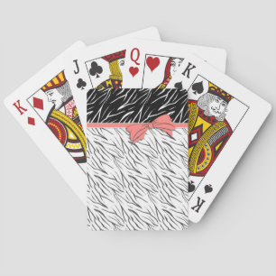 Svart vit tiger, rand rosa casinokort