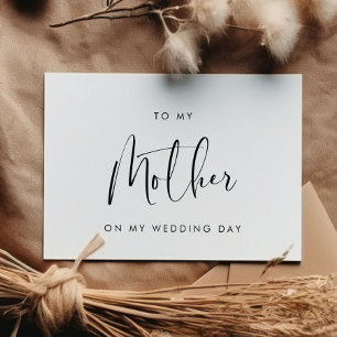 Svart & vit Till min mamma på min bröllopsdag kort