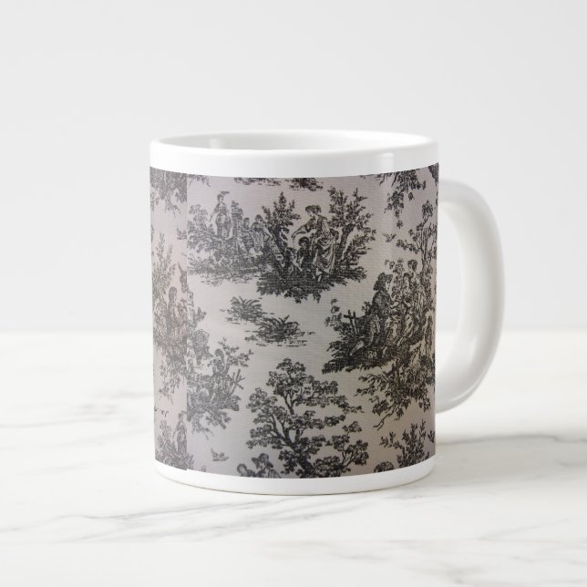 Svart-vit Toile Jumbo Mugg (Framsida höger)