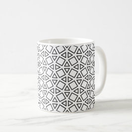 Svart & Vit Triangel Geometriskt Mönster Kaffe Kaffemugg