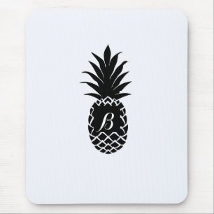 Svart & Vit Tropisk Ananas Elegant Chic Musmatta