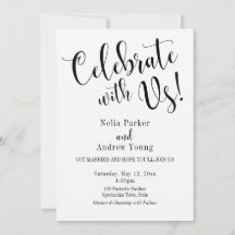 Svart Vit Typografi Efter Bröllopsfirande