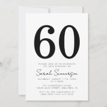 Svart Vit Typografi Sextio 60-års Födelsedagsfest