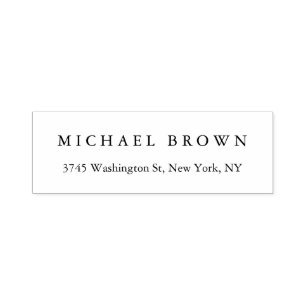 Svart Vit Unik Klassisk Elegant Enkel Självfärgande Stämpel