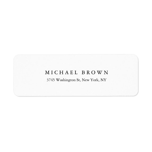 Svart vit, unik, klassisk Elegant, vanlig Returadress Etikett (Framsidan)