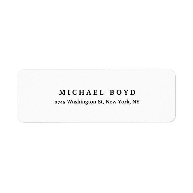 Svart vit unik Retro Stil Classical Returadress Etikett (Framsidan)