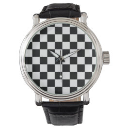 Svart-vit väggklocka armbandsur