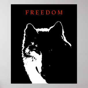 Svart vit-Varg Poster