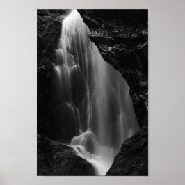Svart-vit vattenfall lång exponering poster