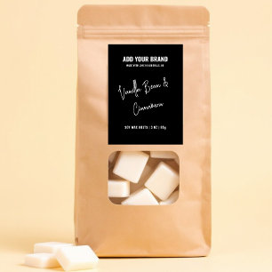 Svart vit Vax-melt-minimalistisk modern 3 x 2-tums Mat Etikett