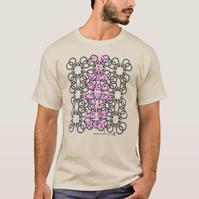 Svart&Vit version:Män som älskar att älska Män T Shirt (Framsida)