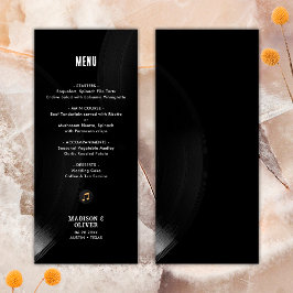 Svart Vit Vinylskiva Bröllops Anpassningsbar Meny
