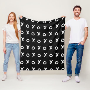 Svart & Vit X O XO XO:s Trendiga Söta XOXO Fleecefilt
