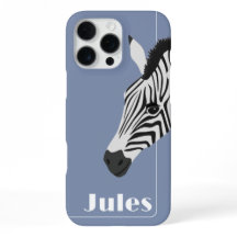Svart Vit Zebra Blå lägg till Namn