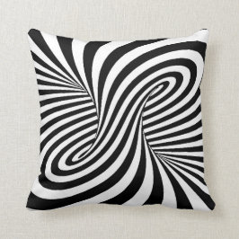 SVART VIT ZEBRA VIRVELMÖNSTER OPTISK ILLUSION KUDDE