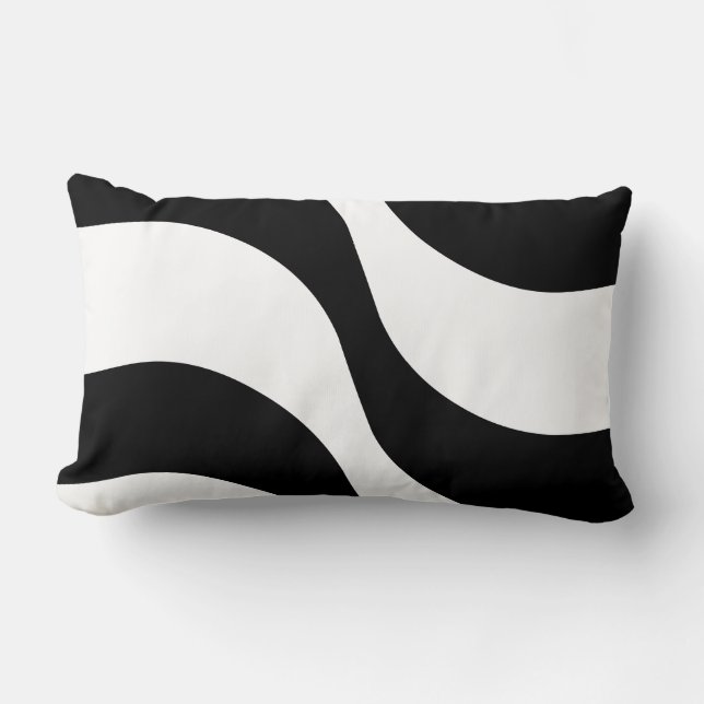 svart + vit zebrarandig modern  kudde (Framsida)