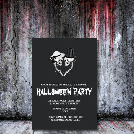 svart-vita fläckhalloween inbjudningar