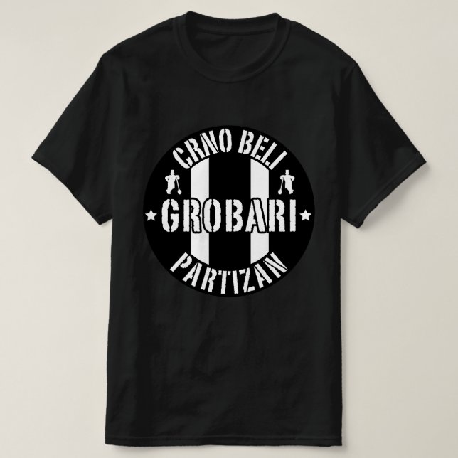 Svart-Vita Grobarna Partizan T Shirt (Design framsida)
