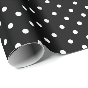 Svart Vita Polka-rotationsvarv Papper Presentpapper