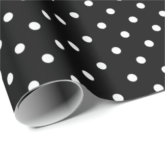 Svart | Vita Polka-rotationsvarv Papper Presentpapper