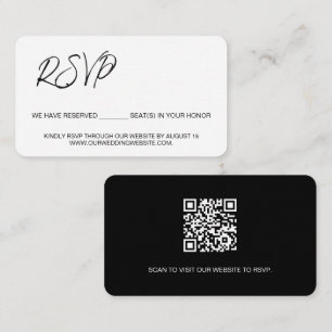 Svart, vita reserverade sittplatser mall QR CODE