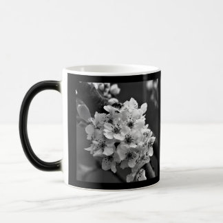 Svart & Vita Små Vita Blommor Foto Magisk Mugg