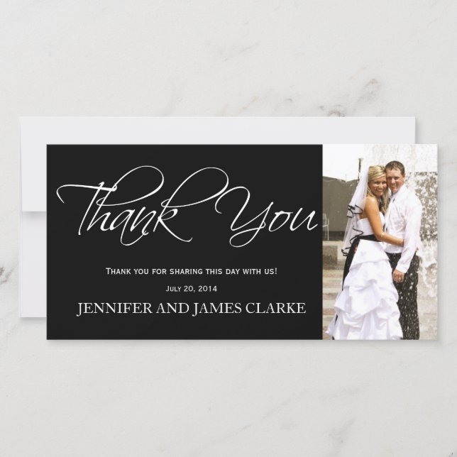 Svart vita Tack-fotokort Tack Kort (Framsida)