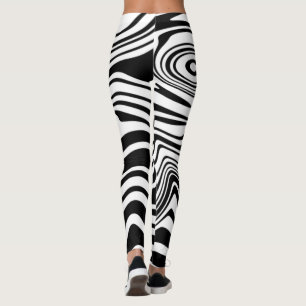 Svart vita Vinkara strimlade skinn - välj Färg Leggings