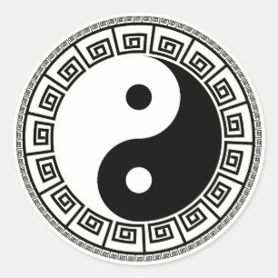 Svart vita yin Yang-klistermärken Runt Klistermärke