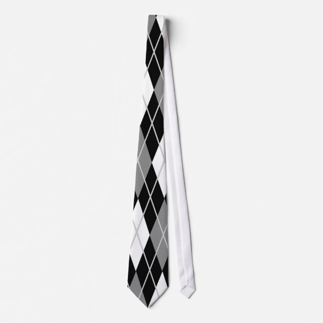Svart vitArgyle Tie Slips (Framsida)