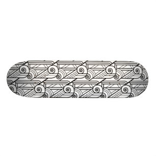 Svart- & vitart décomönster old school skateboard bräda 18 cm