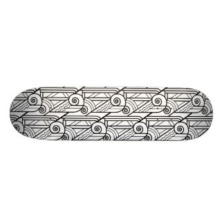 Svart- & vitart décomönster old school skateboard bräda 18 cm