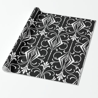 Svart- & vitart décomönster presentpapper