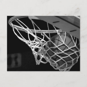 Svart- & vitbasket vykort